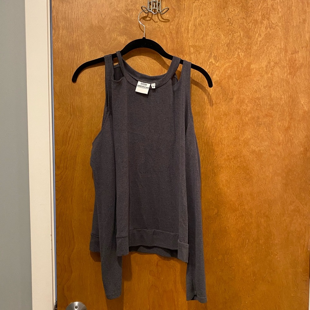 Good American Cold Shoulder Sweatshirt